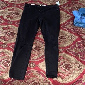 high rise short ankle jegging black jeans